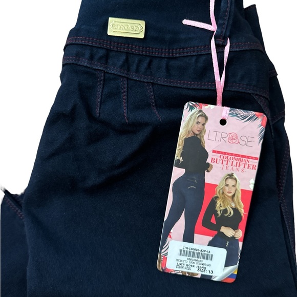 LT. Rose Colombian Butt Lifter Jeans NWTS Women’s Size 13 Booty Jeans Azul Laty - Picture 2 of 16